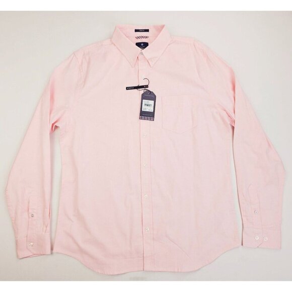 Ben Sherman Stretch Size Large Mens Light Pink Button Down Long Sleeve Shirt NWT - Picture 1 of 12